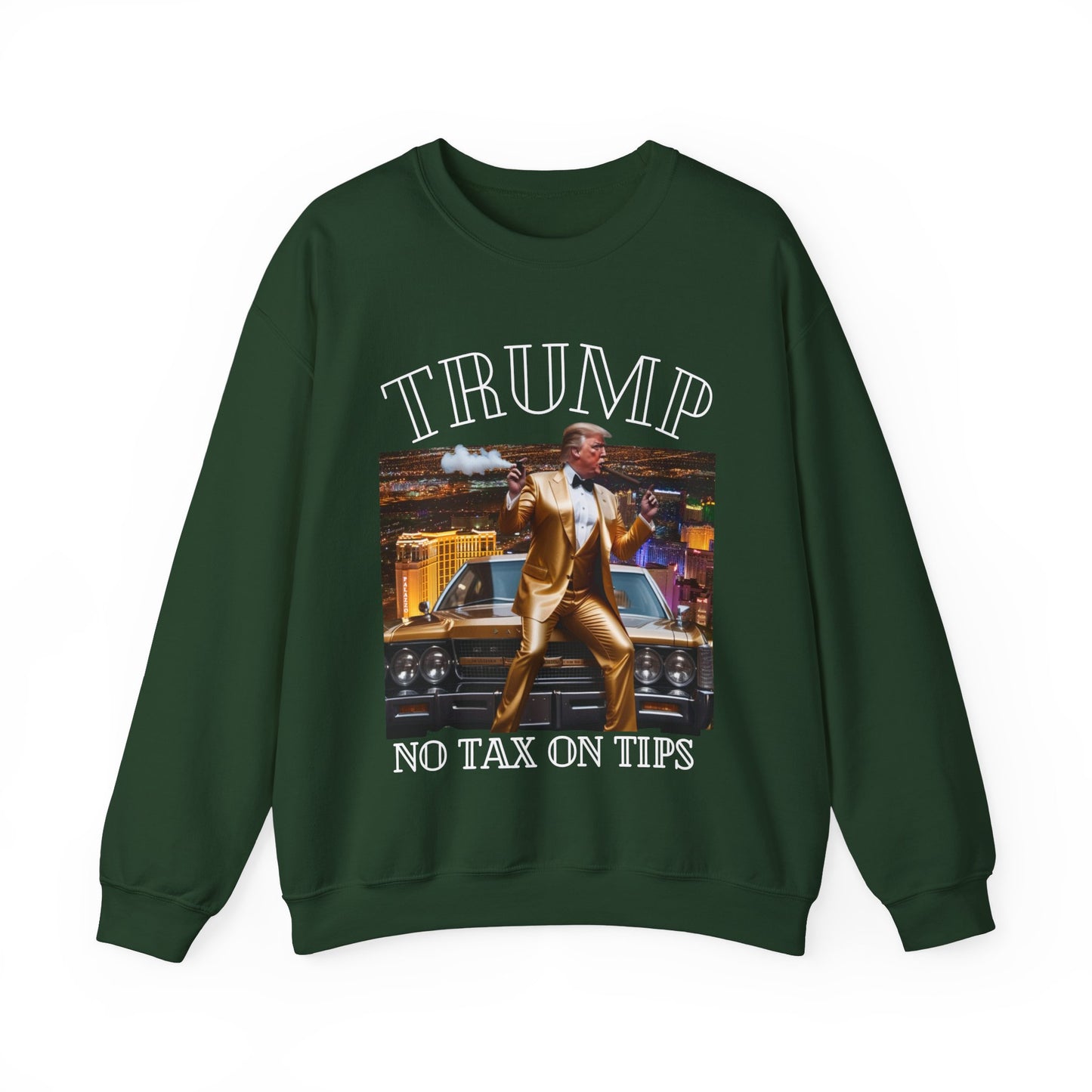 President Trump 'No Tax On Tips' MAGA Trump Heavy Blend Sweater