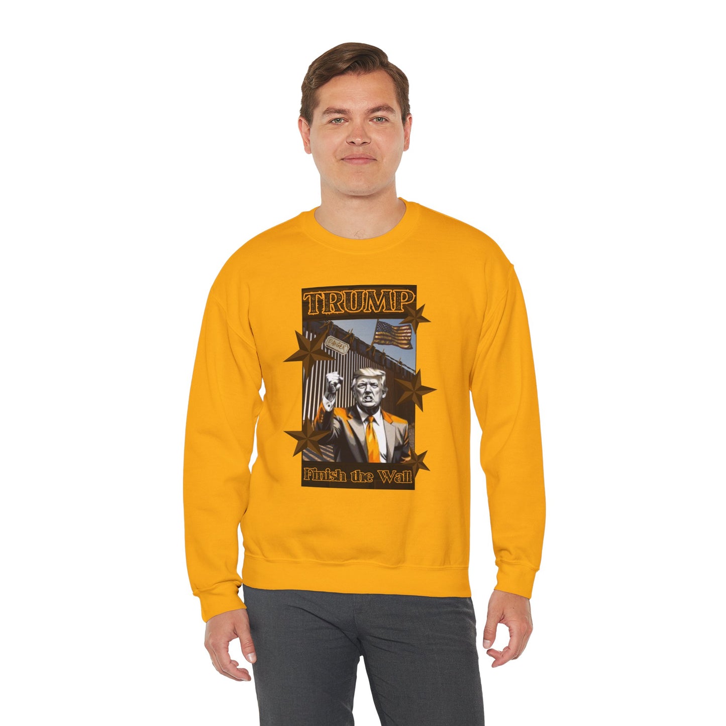 President Trump “Finish the Wall” MAGA Heavy Blend Sweater