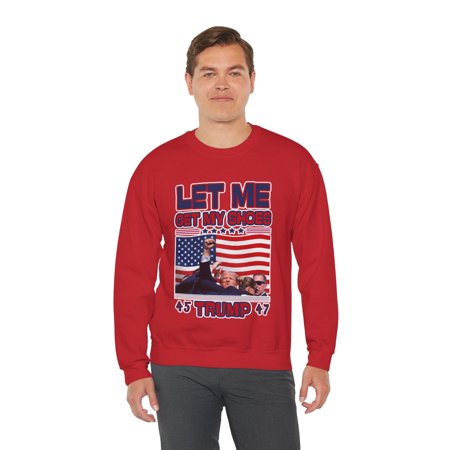 Men's President Trump 'Let me Get my Shoes' Iconic MAGA Heavy Blend Sweater