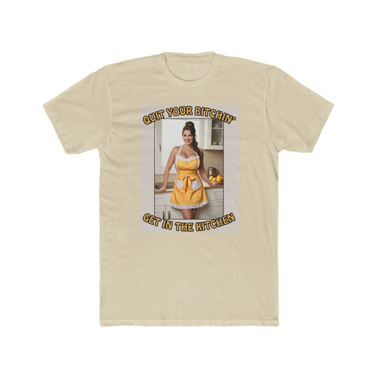 Funny Cooking Graphic Tee - "Get in the Kitchen!" Unisex Cotton Crew