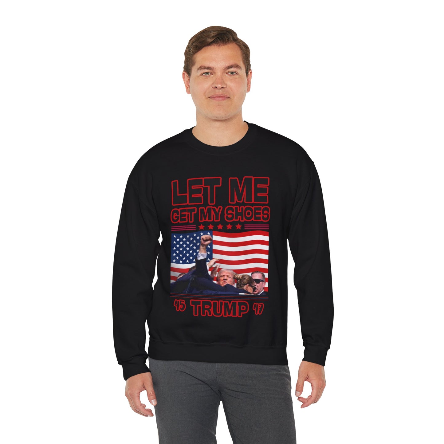 Men's President Trump 'Let me Get my Shoes' Iconic MAGA Heavy Blend Sweater