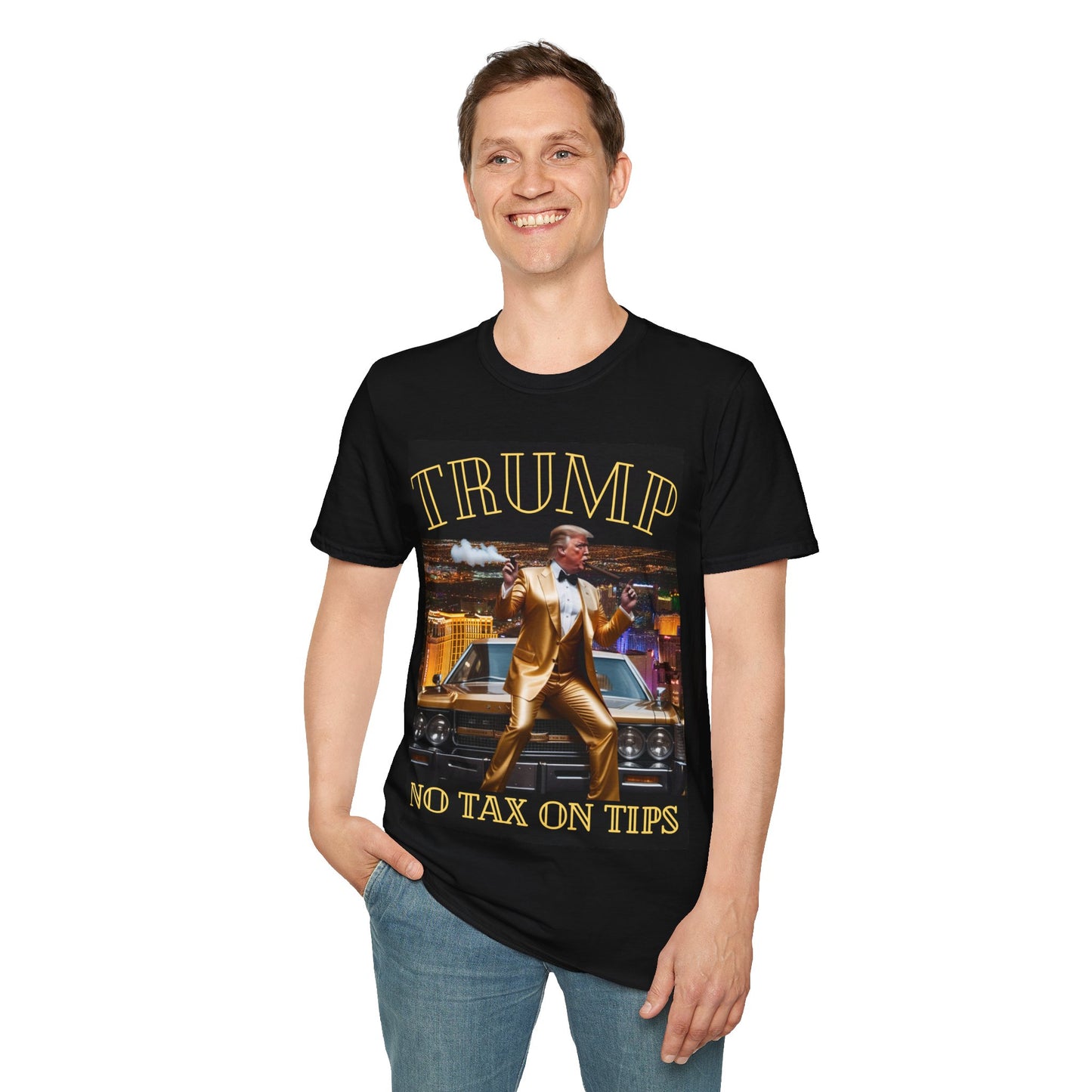 Men's President Trump 'No Tax On Tips' MAGA T-Shirt.