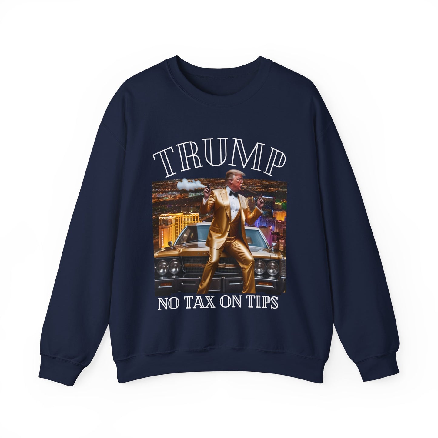 President Trump 'No Tax On Tips' MAGA Trump Heavy Blend Sweater