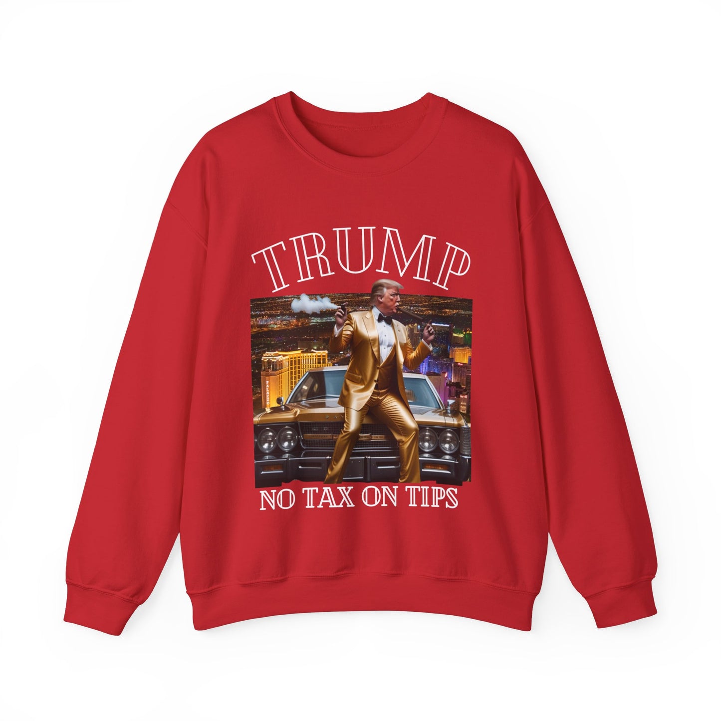 President Trump 'No Tax On Tips' MAGA Trump Heavy Blend Sweater