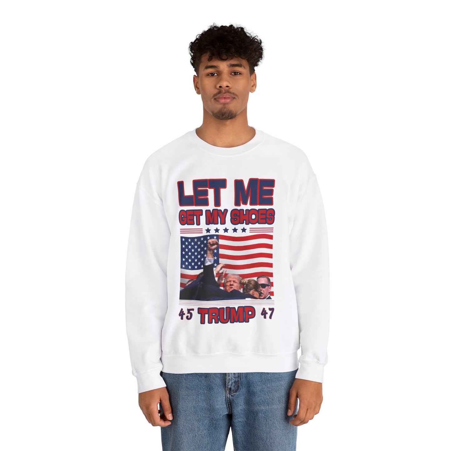 Men's President Trump 'Let me Get my Shoes' Iconic MAGA Heavy Blend Sweater